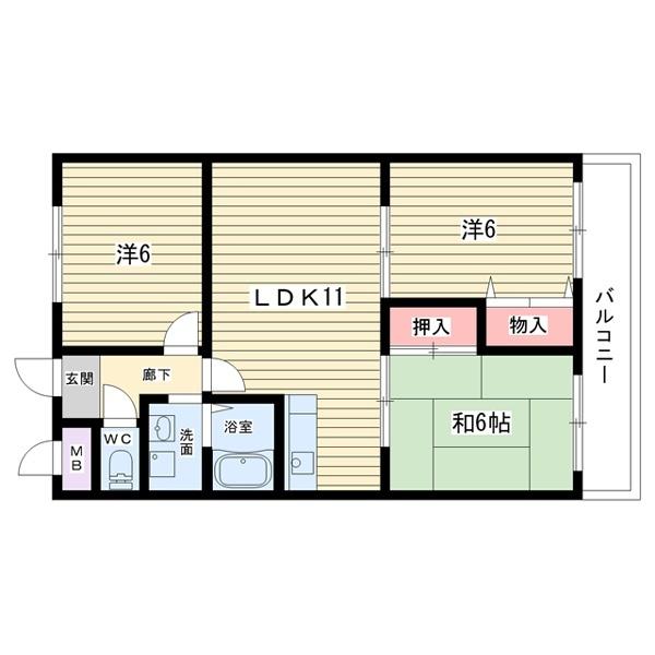 豊中市北条町マンション 間取り図画像