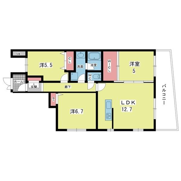 豊中市千里園マンション 間取り図画像