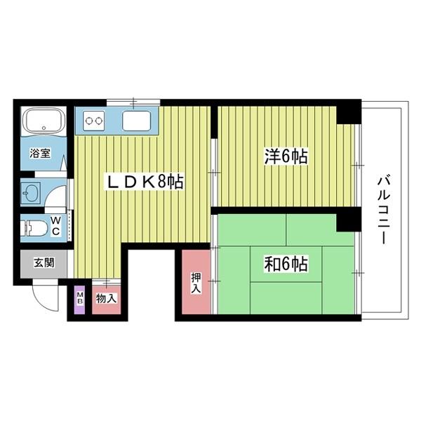 豊中市中桜塚マンション 間取り図画像