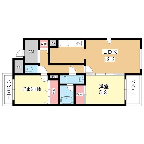 豊中市利倉東マンション 間取り図画像