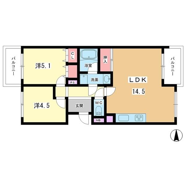 豊中市利倉東マンション 間取り図画像