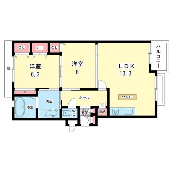 豊中市北桜塚マンション 間取り図画像