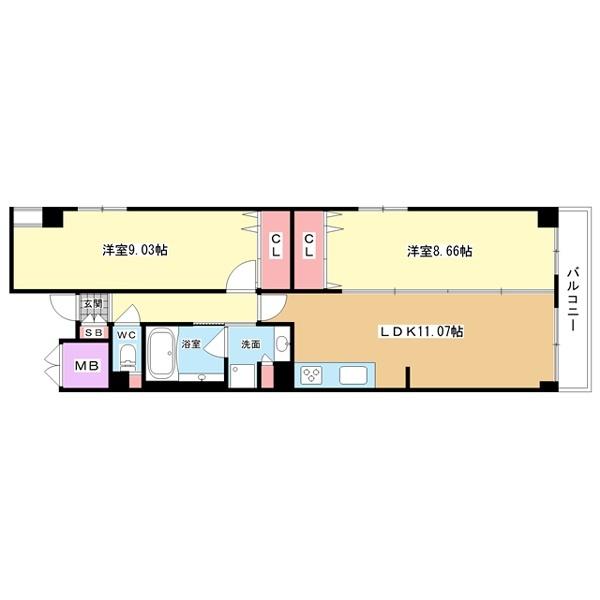 豊中市北桜塚マンション 間取り図画像