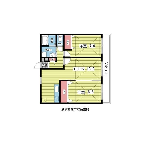 豊中市桜の町マンション 間取り図画像