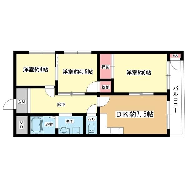 豊中市岡町南マンション 間取り図画像