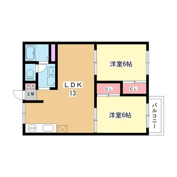豊中市刀根山アパート 間取り図画像