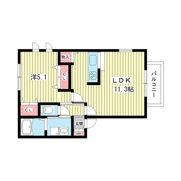 豊中市利倉東アパート 間取り図画像