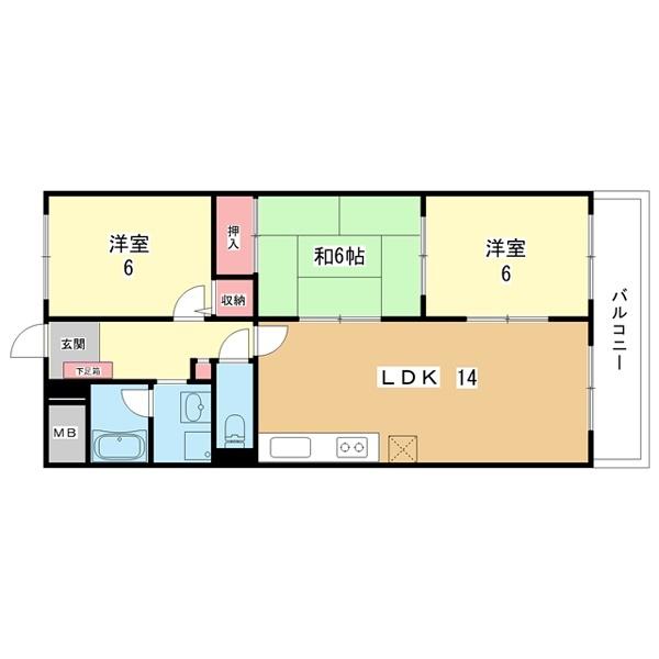 豊中市宮山町マンション 間取り図画像