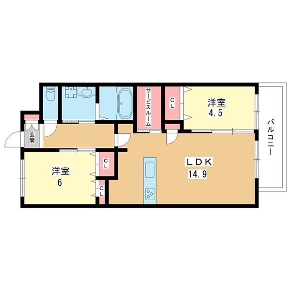 豊中市北桜塚マンション 間取り図画像