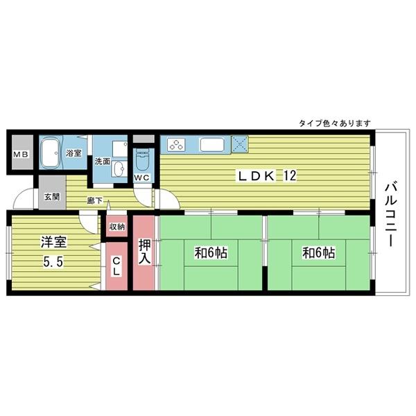 豊中市少路マンション 間取り図画像