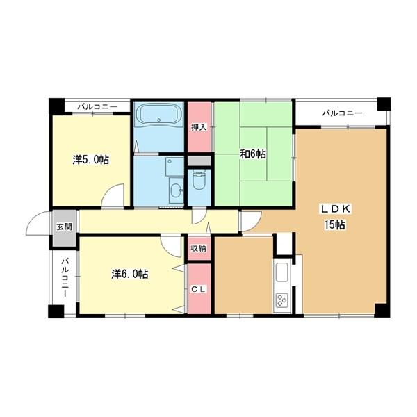 豊中市小曽根マンション 間取り図画像