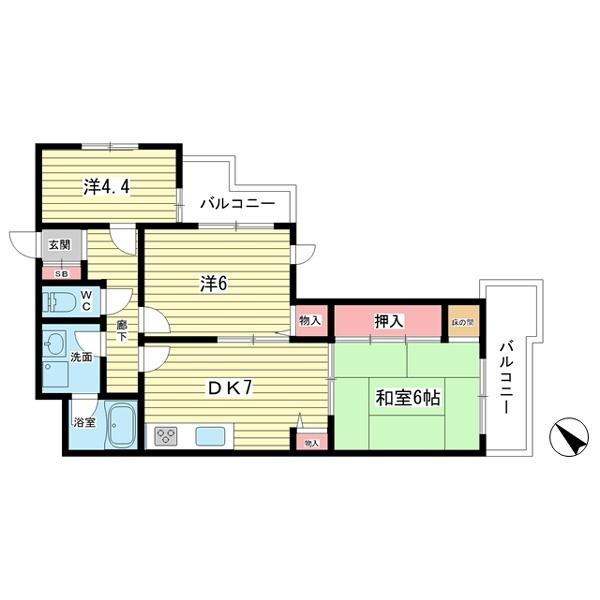 豊中市熊野町マンション 間取り図画像