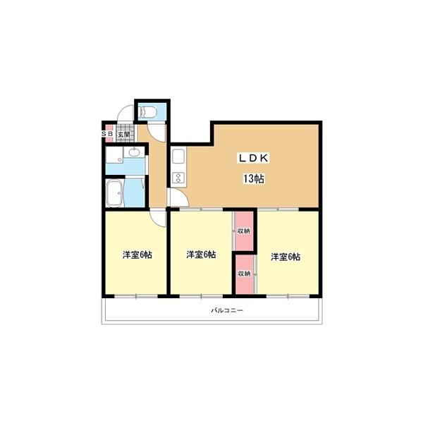 豊中市浜マンション 間取り図画像