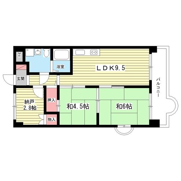 豊中市浜マンション 間取り図画像