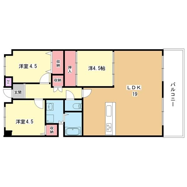 豊中市待兼山町マンション 間取り図画像
