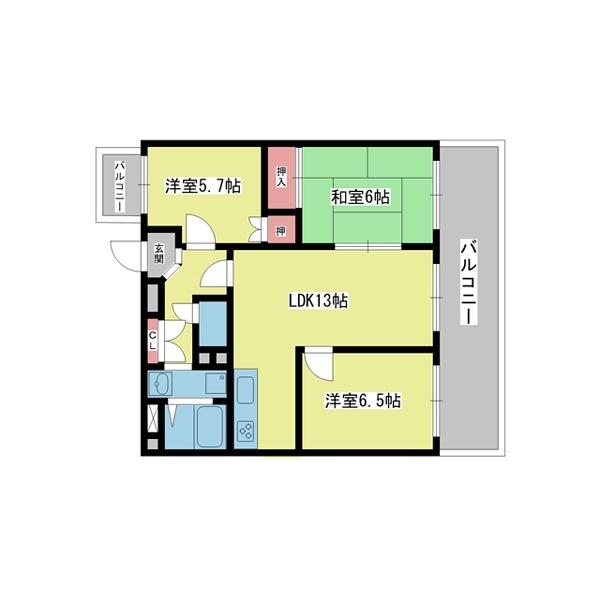 豊中市野田町マンション 間取り図画像
