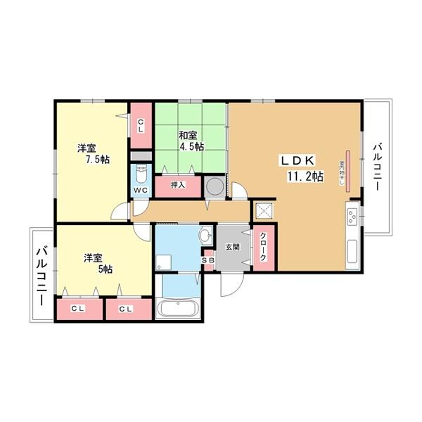 豊中市夕日丘アパート 間取り図画像