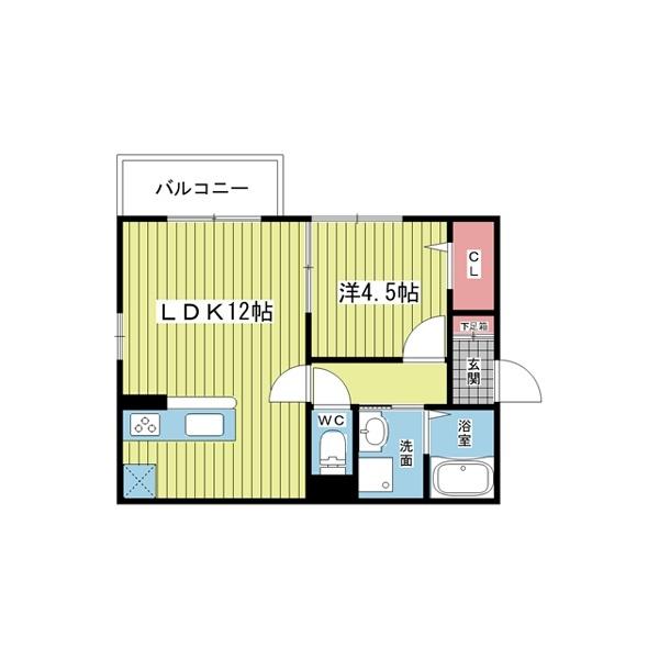 豊中市岡町北アパート 間取り図画像