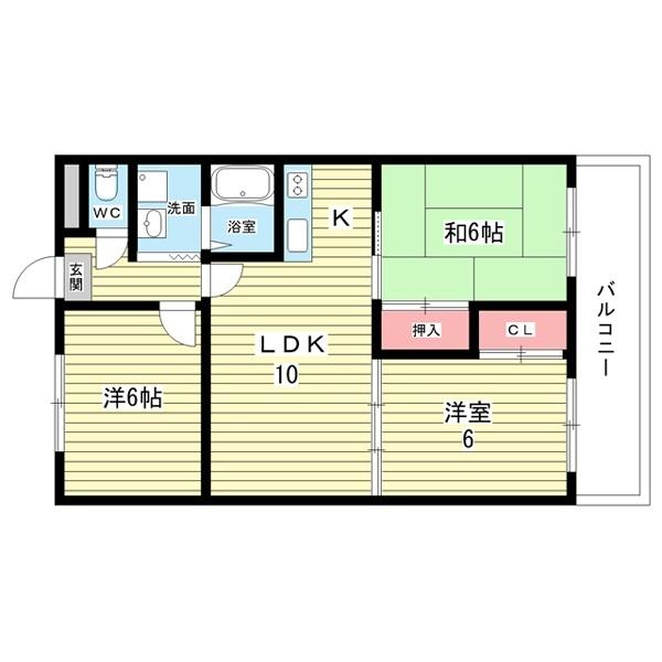 豊中市東豊中町マンション 間取り図画像