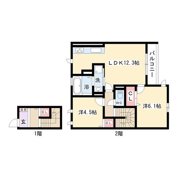 豊中市柴原町アパート 間取り図画像