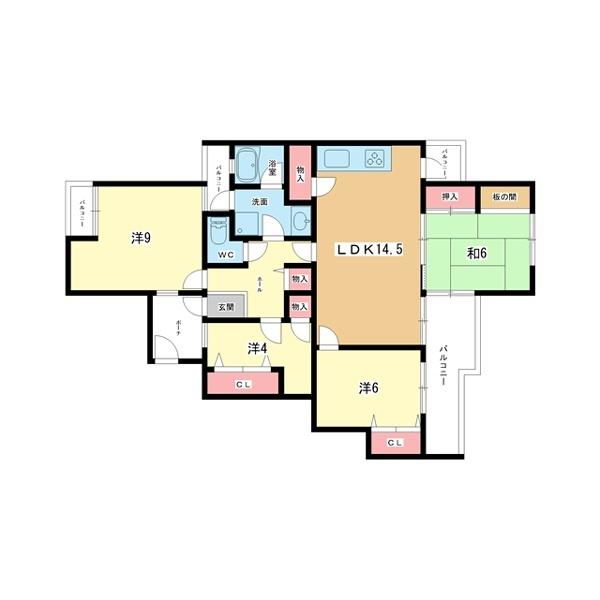 豊中市新千里西町マンション 間取り図画像