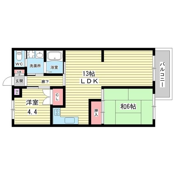 豊中市上野西マンション 間取り図画像