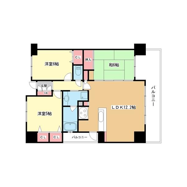 豊中市東豊中町マンション 間取り図画像