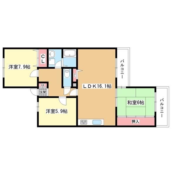 吹田市千里山西マンション 間取り図画像