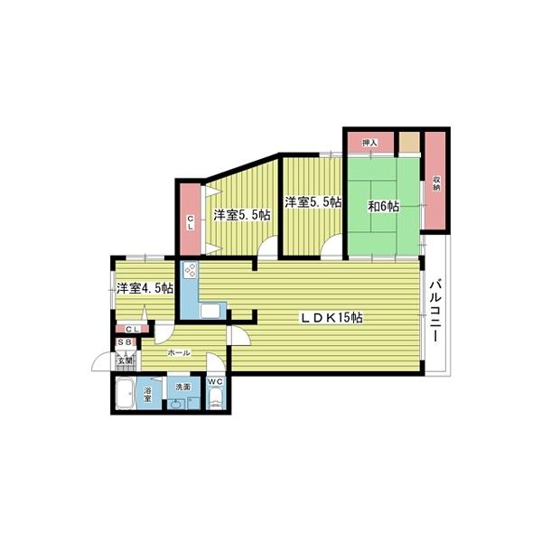 豊中市上野西マンション 間取り図画像