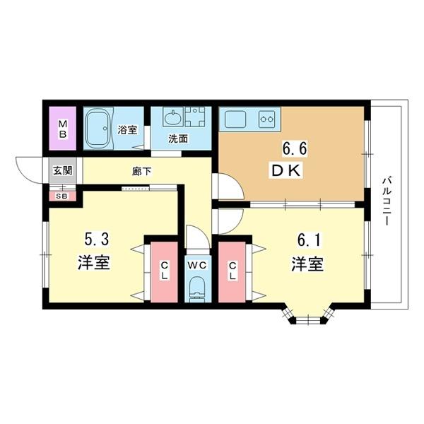 豊中市桜の町マンション 間取り図画像