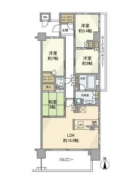 吹田市古江台マンション 間取り図画像