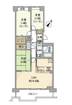 吹田市山田西マンション 間取り図画像