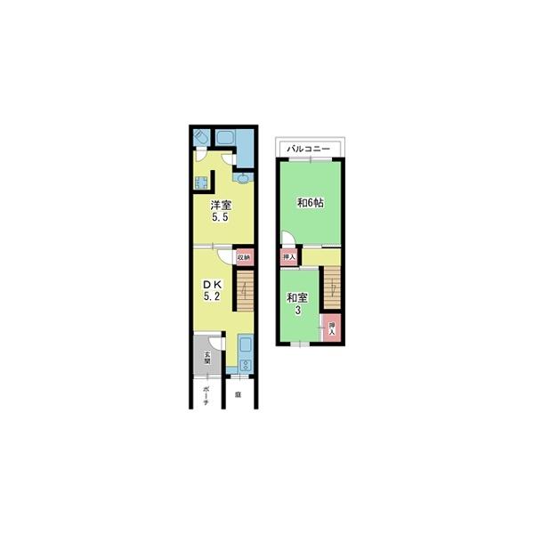 豊中市服部寿町テラスハウス 間取り図画像