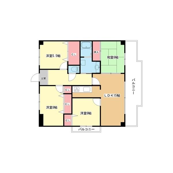 豊中市西緑丘マンション 間取り図画像