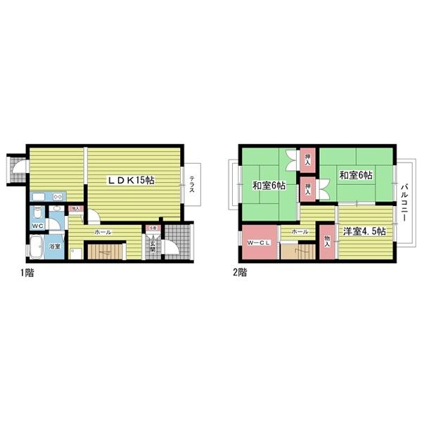 豊中市上野東テラスハウス 間取り図画像