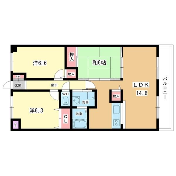 豊中市上新田マンション 間取り図画像