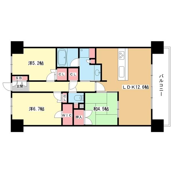 吹田市津雲台マンション 間取り図画像