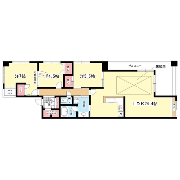 豊中市少路マンション 間取り図画像