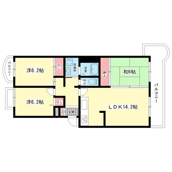 豊中市少路マンション 間取り図画像