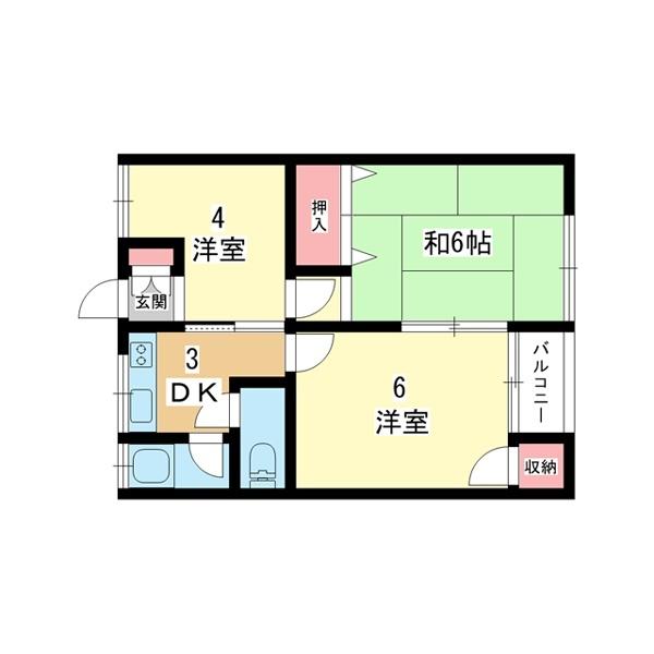 豊中市浜マンション 間取り図画像