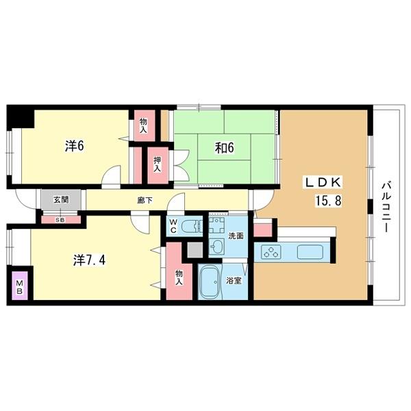 豊中市少路マンション 間取り図画像