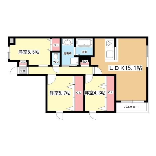 豊中市桜の町マンション 間取り図画像