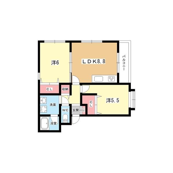 豊中市小曽根マンション 間取り図画像
