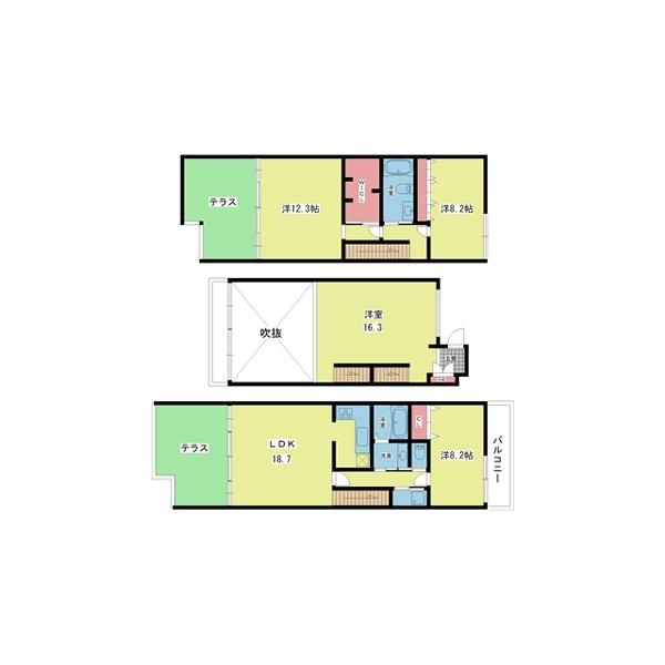 豊中市上野坂マンション 間取り図画像