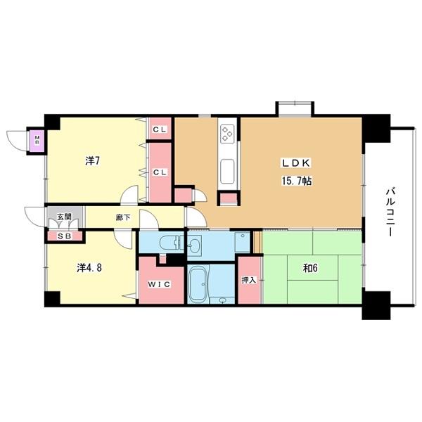 豊中市中桜塚マンション 間取り図画像