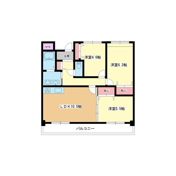 吹田市津雲台マンション 間取り図画像