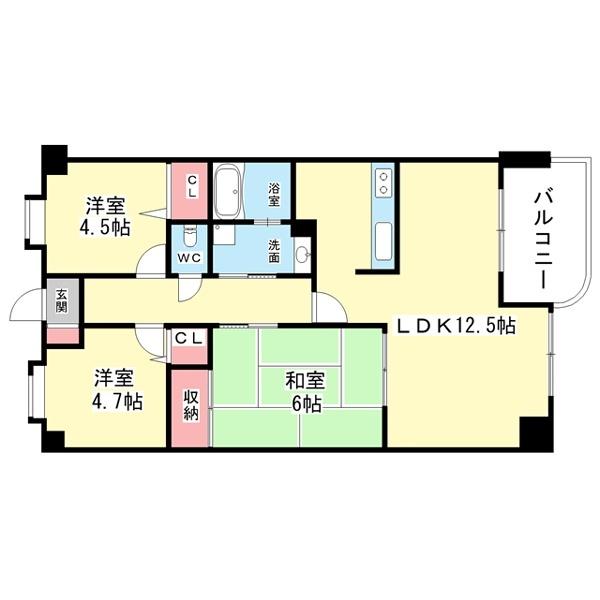 豊中市服部本町マンション 間取り図画像