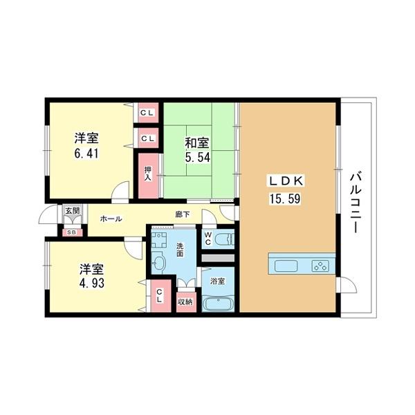 豊中市旭丘マンション 間取り図画像