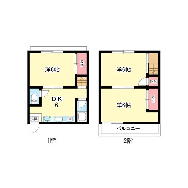 豊中市栗ケ丘町テラスハウス 間取り図画像