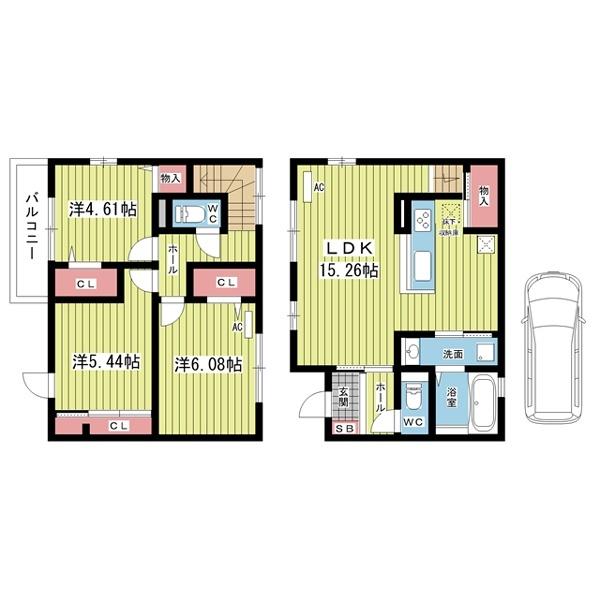 豊中市小曽根テラスハウス 間取り図画像
